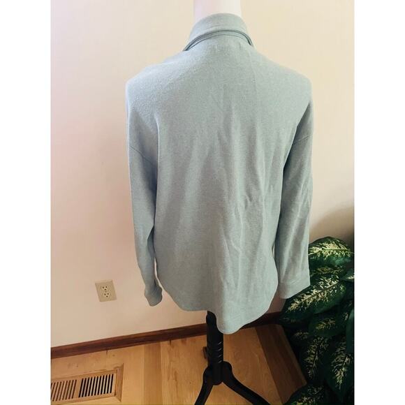 Madewell Brushed Knit Shirt Jacket Mint - Picture 7 of 8